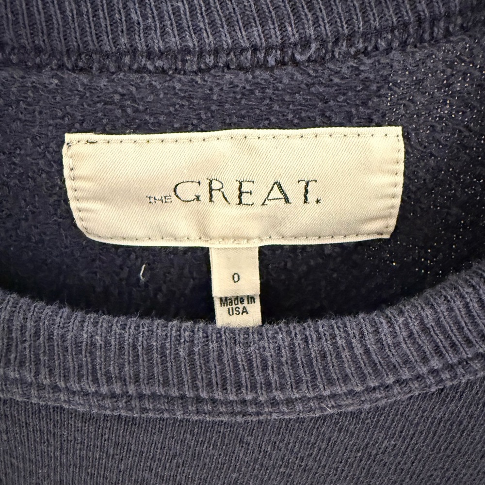 The Great navy blue heart embroidered sweatshirt - Picture 2 of 2